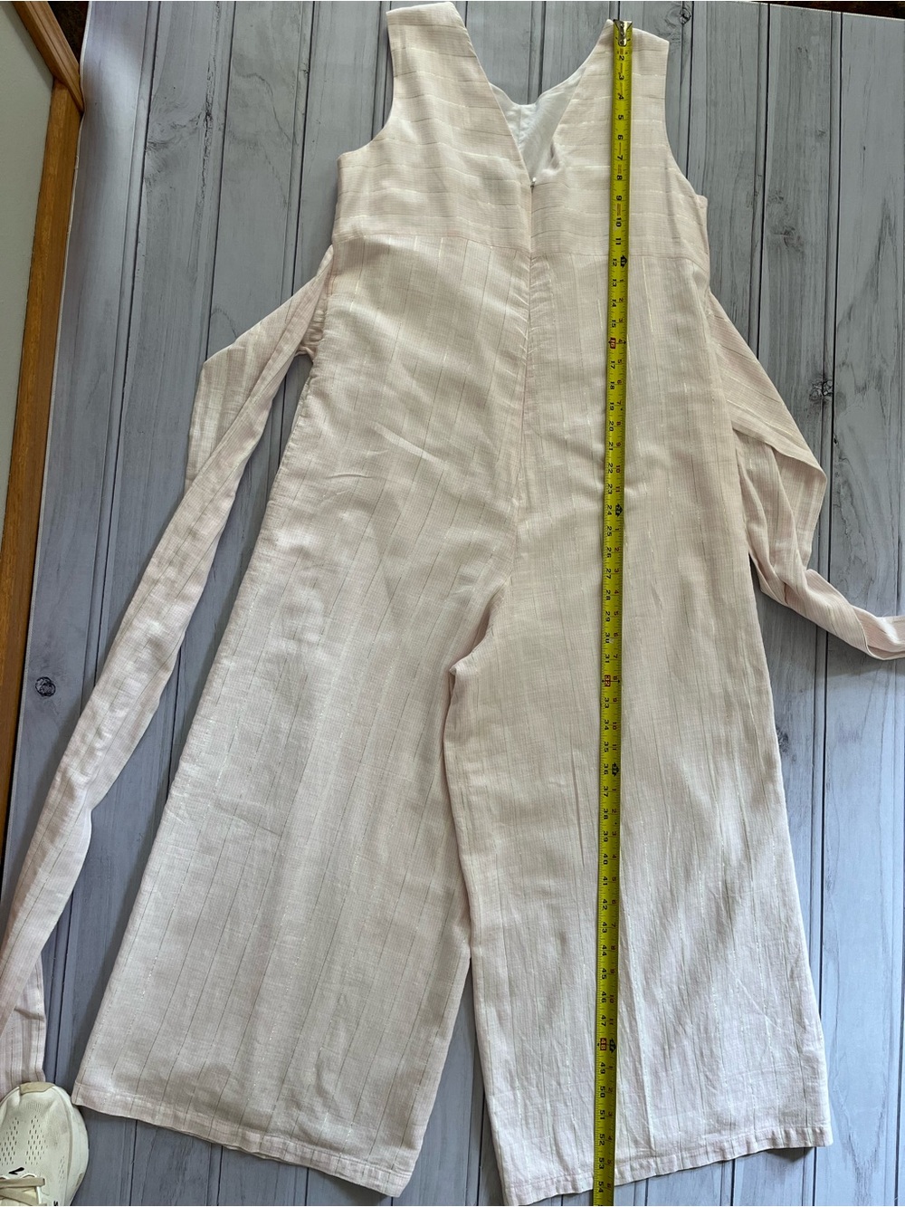 Vineyard Vines x Palm Beach Lately pink white stripe wide leg jumpsuit. 12 - Picture 15 of 15